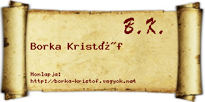Borka Kristóf névjegykártya